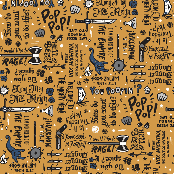 Critical Role Wrapping Paper 4 Pack: Blue & Gold