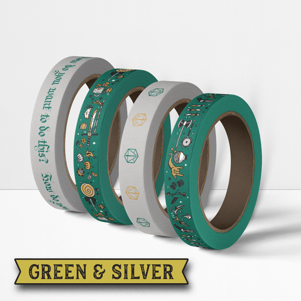 Critical Role Washi Tape 4 Pack: Green & Silver